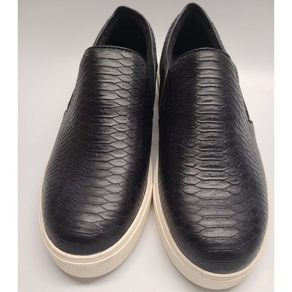 NEW Aldo Jille Women's Slip on Sneakers Black Python Leather Uppers 10 Croc - Picture 4 of 6